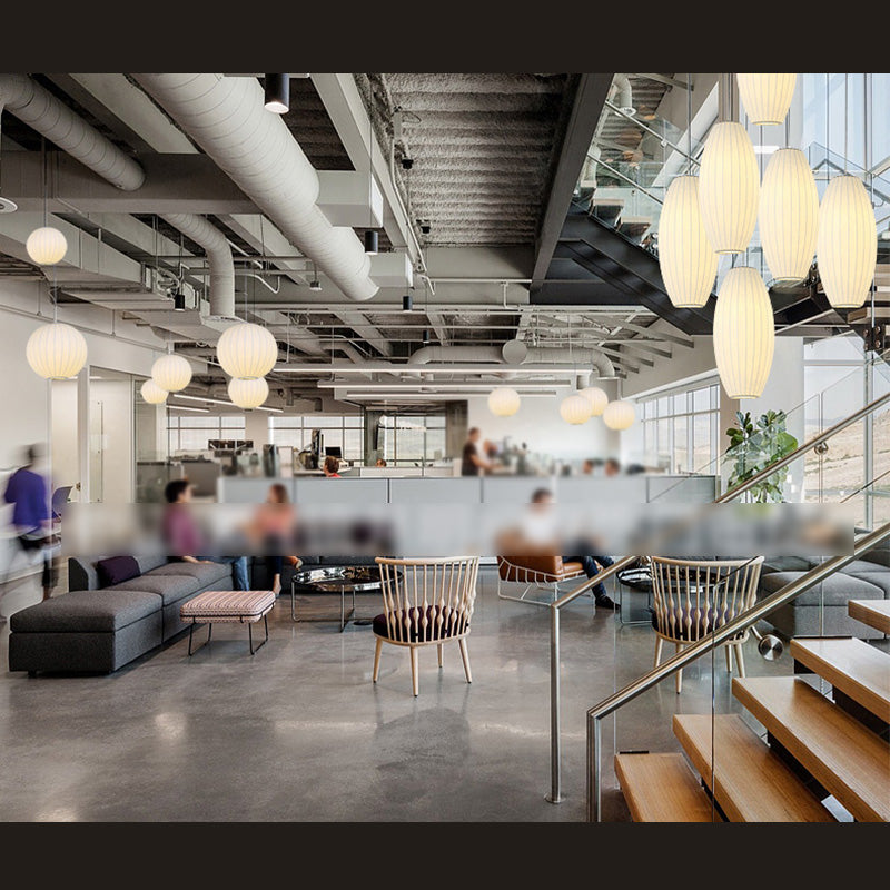 1 Light Pendant Light Fixture Modern Simple Silk Hanging Pendant Lights for Restaurant