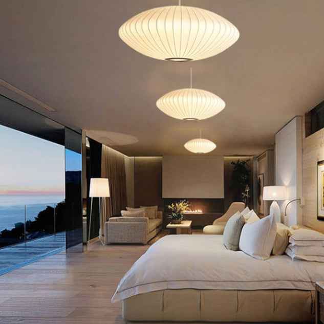 1 Light Pendant Light Fixture Modern Simple Silk Hanging Pendant Lights for Restaurant