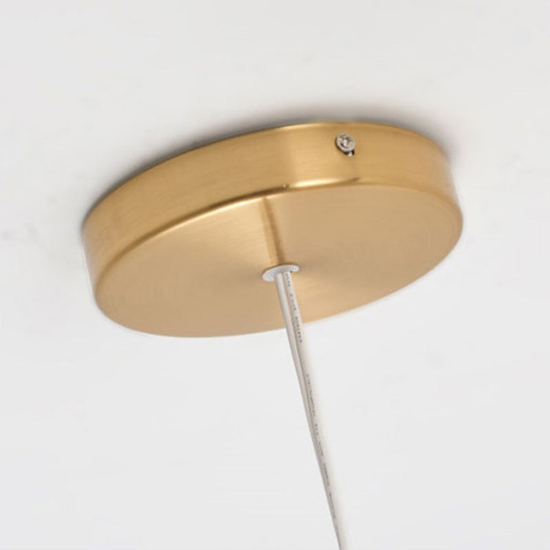 Metal Oblong Hanging Light Fixture Minimalist Style LED Gold Pendant Light Fixture
