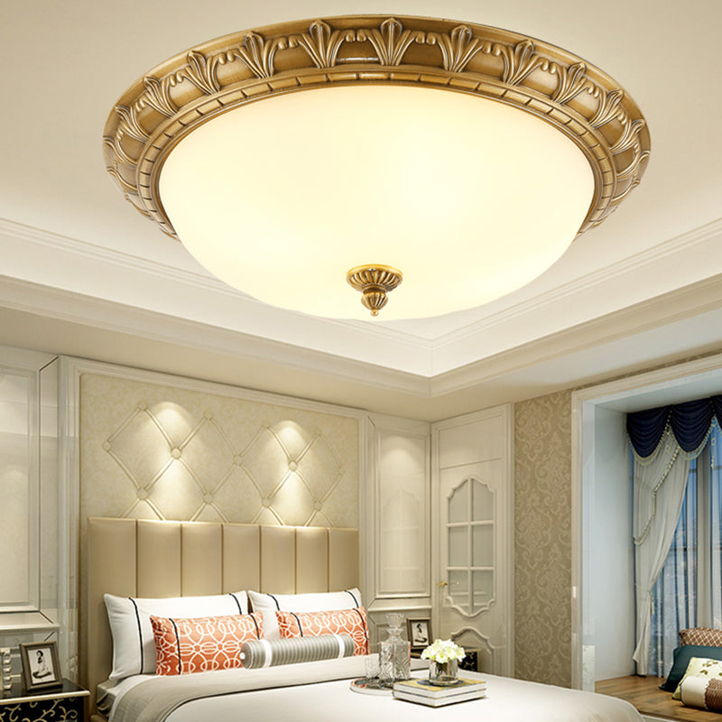 Bowl Shaped Ceiling Mount Light American Country Style Flush Mount Ceiling Light for Living Room