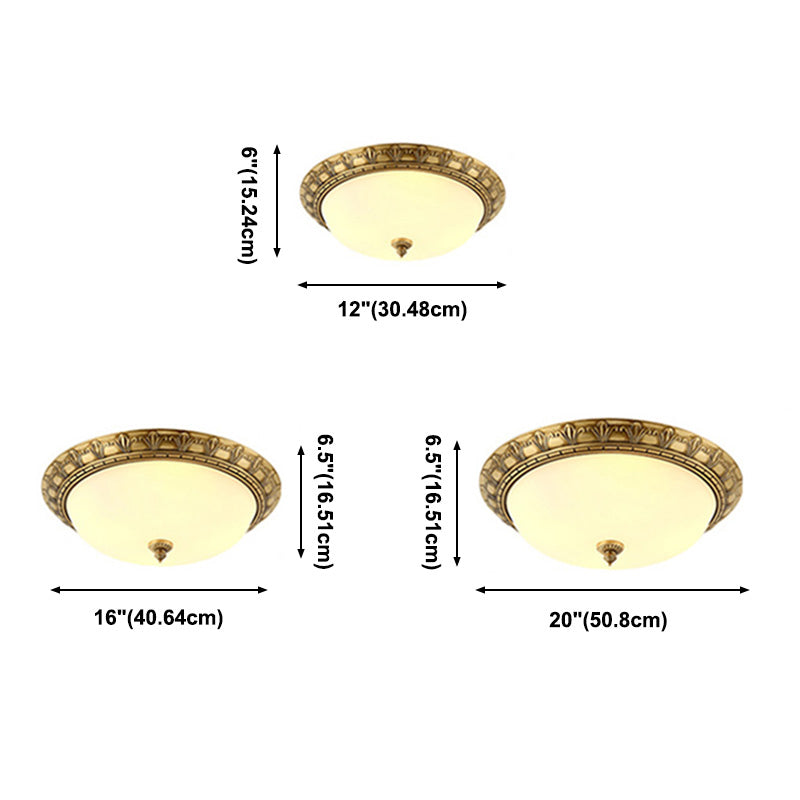 Bowl Shaped Ceiling Mount Light American Country Style Flush Mount Ceiling Light for Living Room