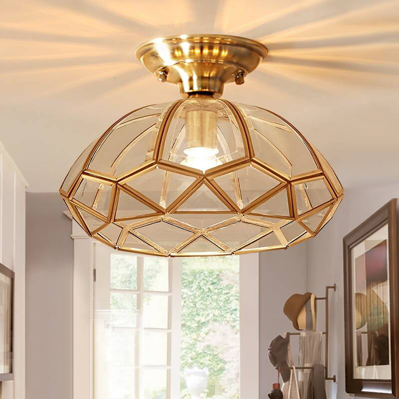 Ceiling Mount Light American Country Style Semi Flush Mount Ceiling Light for Aisle Corridor