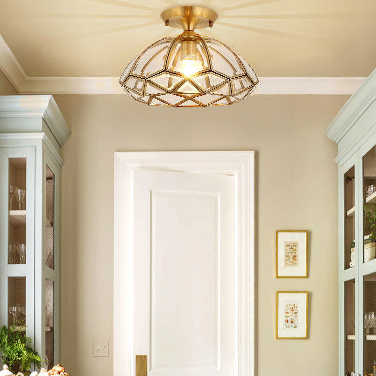 Ceiling Mount Light American Country Style Semi Flush Mount Ceiling Light for Aisle Corridor