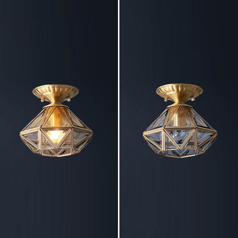 Ceiling Mount Light American Country Style Semi Flush Mount Ceiling Light for Aisle Corridor