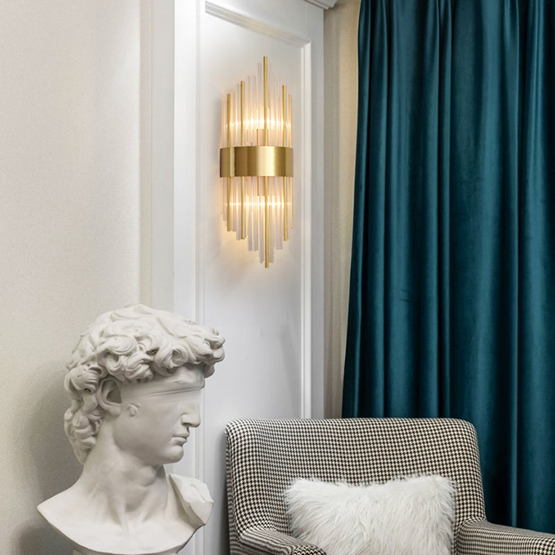 Copper Wall Sconce Light Postmodern Style 2 Lights Indoor Wall Mount Lamp Fixture