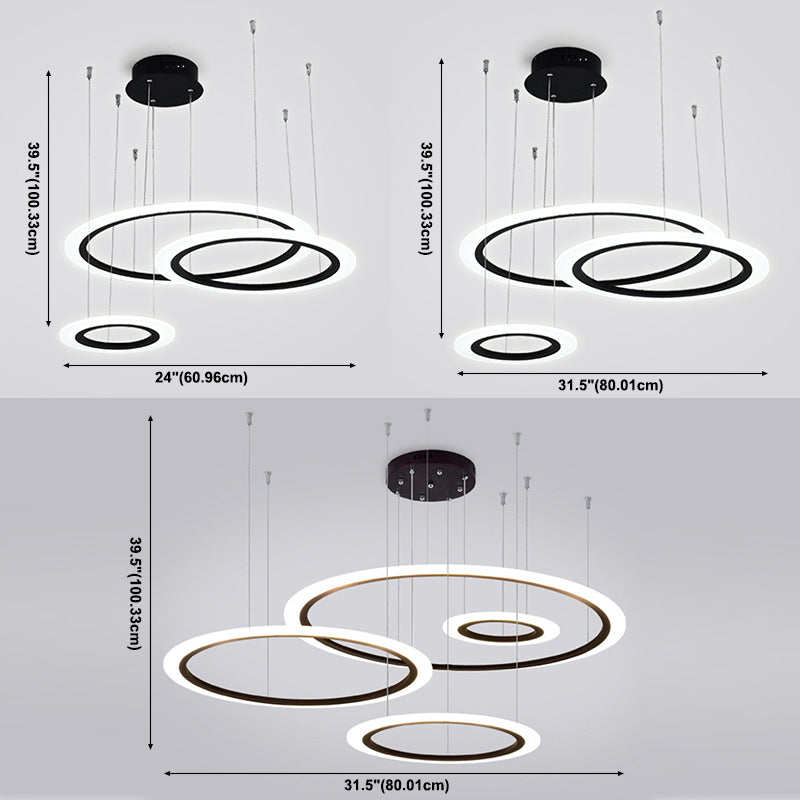 Modern Ring Chandelier Light Fixtures LED Hanging Chandelier for Restaurant