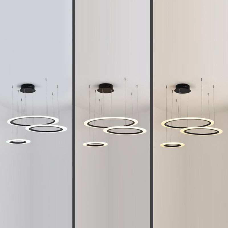 Modern Ring Chandelier Light Fixtures LED Hanging Chandelier for Restaurant