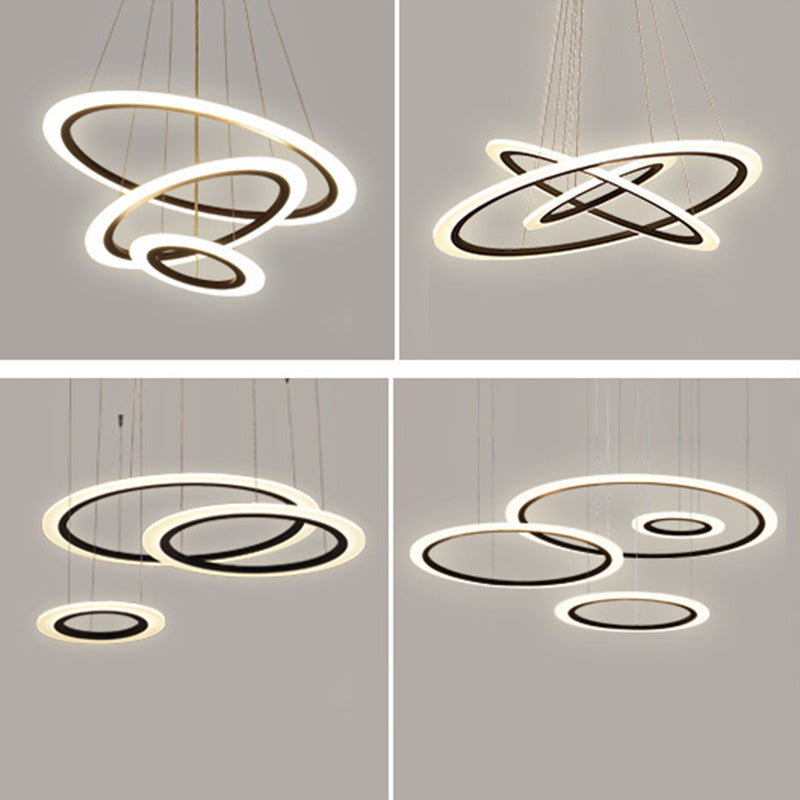 Modern Ring Chandelier Light Fixtures LED Hanging Chandelier for Restaurant