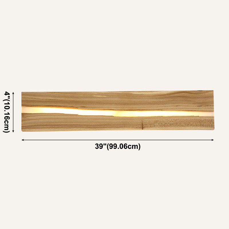 Wooden Bar Shaped Shelf Wall Light Nordic Style LED Wall Sconce for Living Room