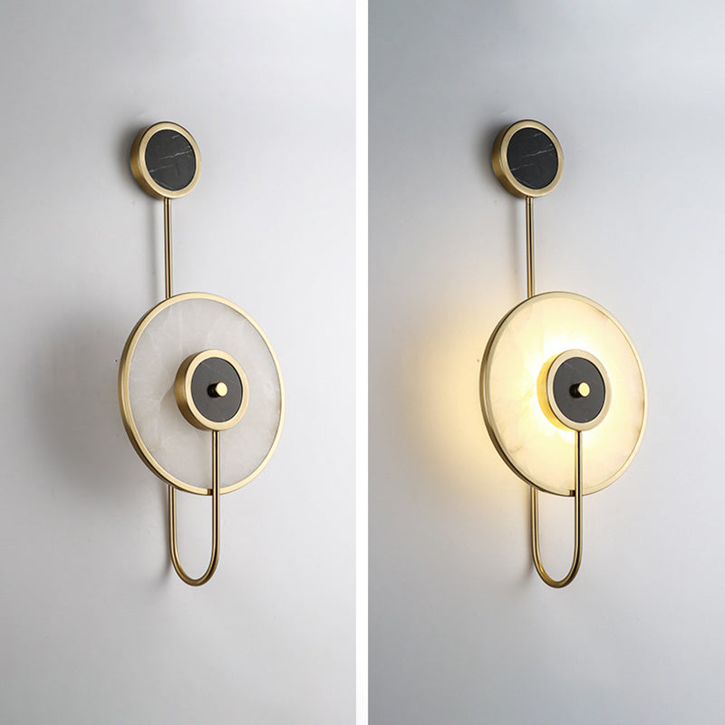 Black and Gold Wall Sconce Poconce Postmodern Marble LED Wall Montated Light per camera da letto