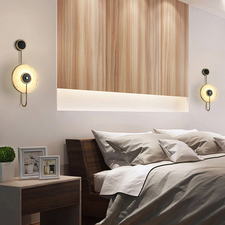 Black and Gold Wall Sconce Poconce Postmodern Marble LED Wall Montated Light per camera da letto