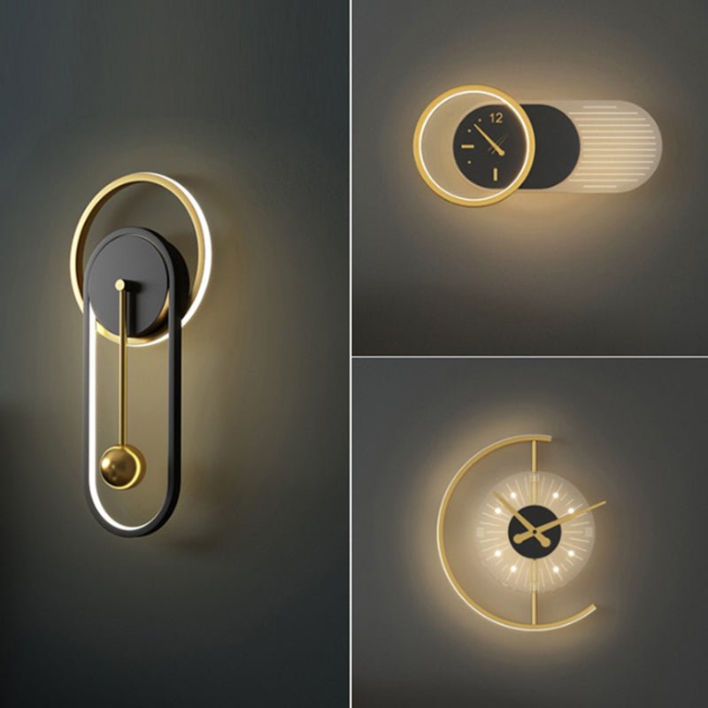 Lampada da parete Postmodern LED Postmodern LED Postmodern a muro di superficie geometrica nera e oro