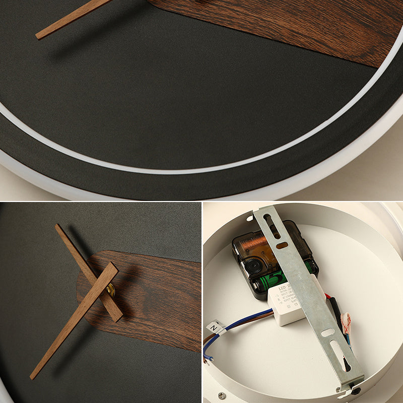 Orologio Nordic Wall Sconce Sconcetto ACRILICO LED LED LEGGIO con decorazione in legno