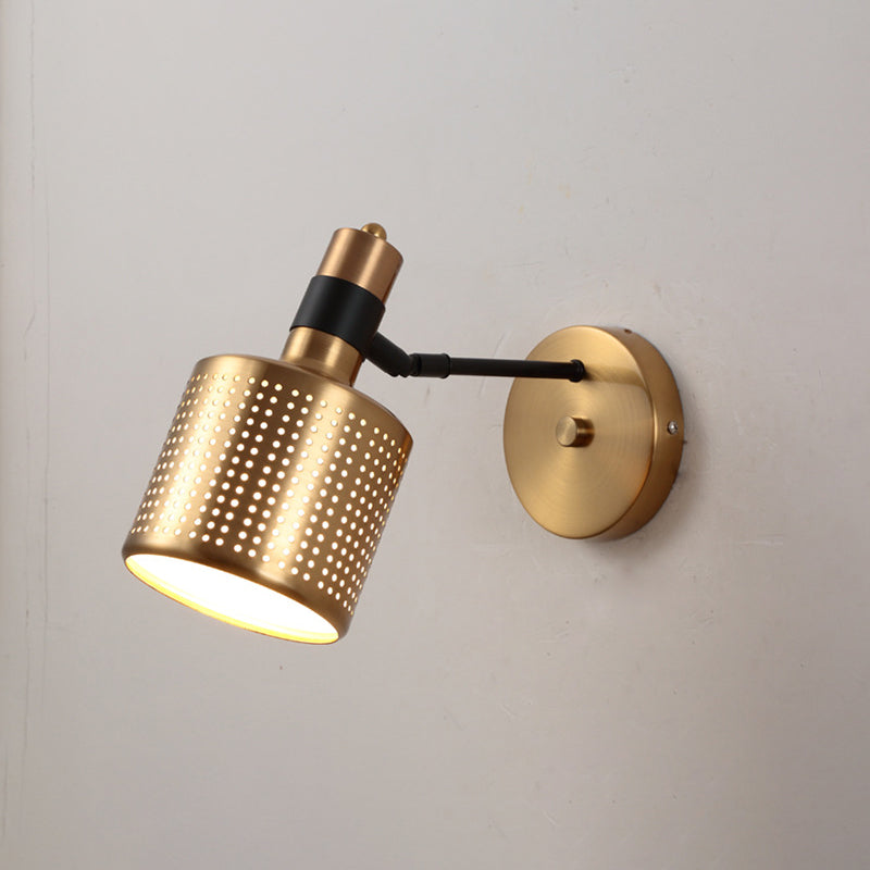 Postmodern Geometric Sconce Lighting Metallic 1 Head Bedroom Reading Wall Light in Brass