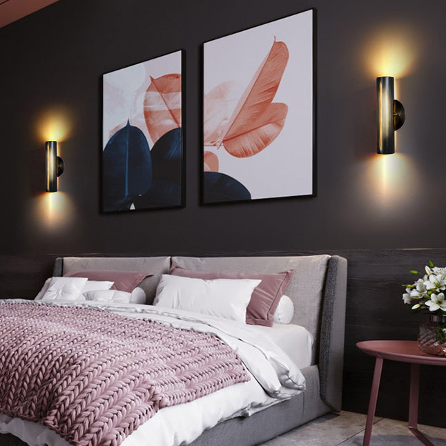 Buisvormige trapwand sconce licht metallic 2-bulb postmoderne wand gemonteerd lamp