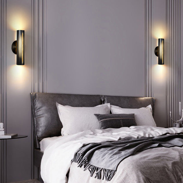 Buisvormige trapwand sconce licht metallic 2-bulb postmoderne wand gemonteerd lamp