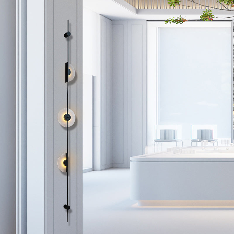 Matte Black Strip Shaped Sconce Minimalist Metal LED Wall Mounted Lamp for Hallway