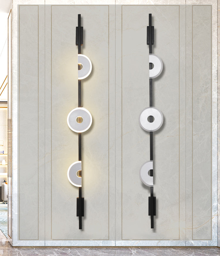 Matte Black Strip Shaped Sconce Minimalist Metal LED Wall Mounted Lamp for Hallway