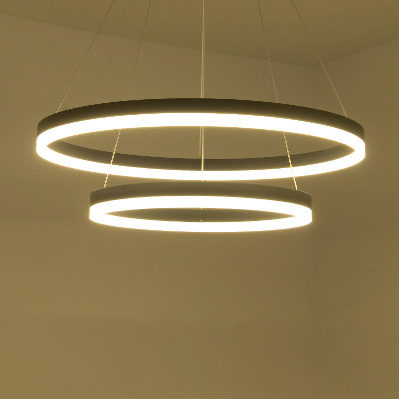 Orbicular Chandelier Lighting Fixtures Modern Coffee Hanging Chandelier with Silica Gel Shade