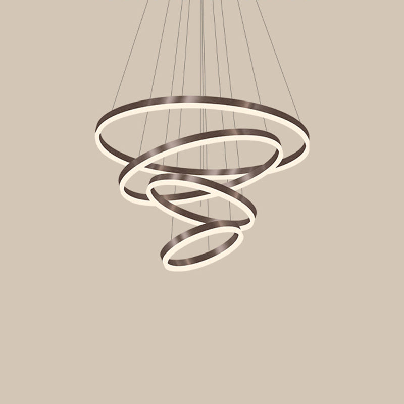 Orbicular Chandelier Lighting Fixtures Modern Coffee Hanging Chandelier with Silica Gel Shade