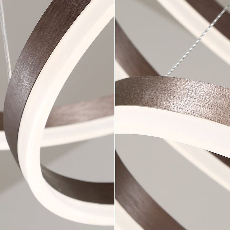 Orbicular Chandelier Lighting Fixtures Modern Coffee Hanging Chandelier with Silica Gel Shade