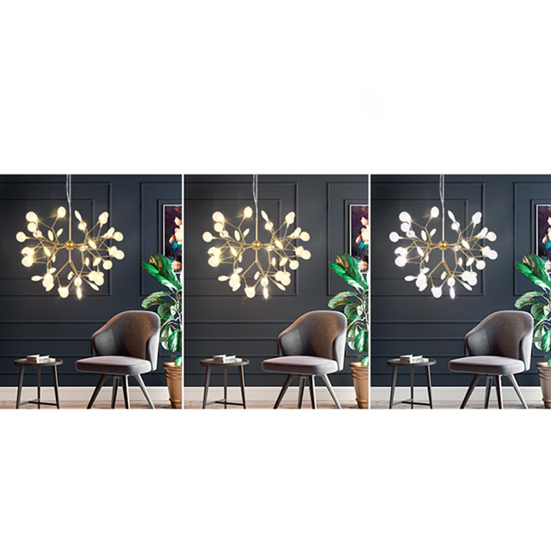 Modern Metal Hanging Light Fixtures Fireflies Hanging Chandelier for Dinning Room