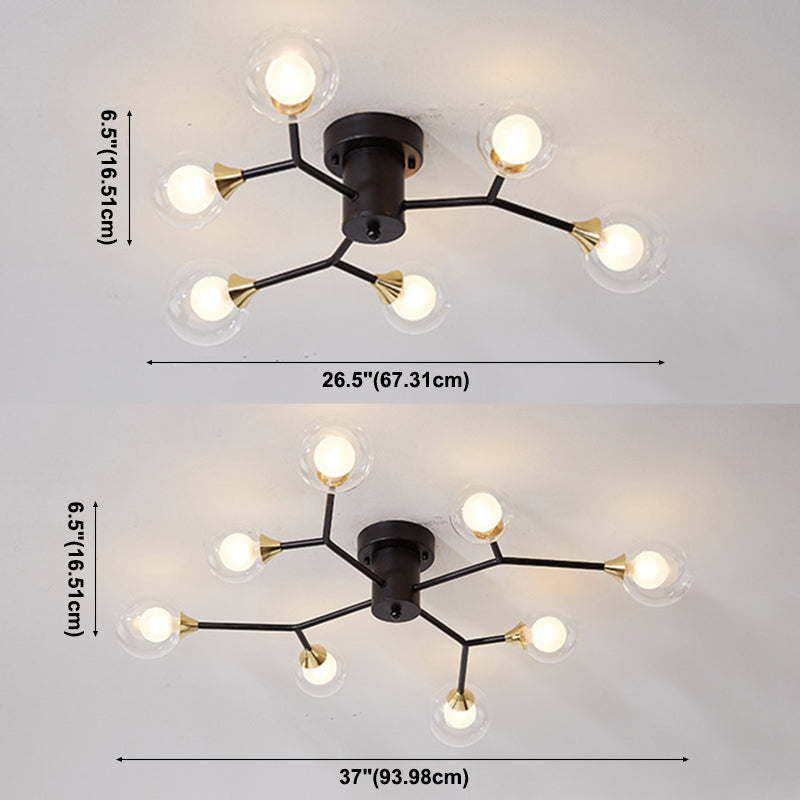 Lampe encastrée en verre minimaliste moderne nordique avec abat-jour en verre pour salon