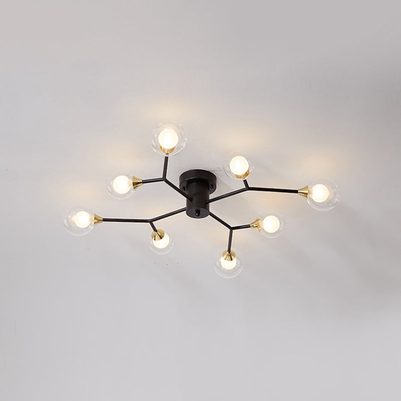 Nordic Modern Minimalist Glass Flush Mount Lamp with Glass Shade for Sitting Room
