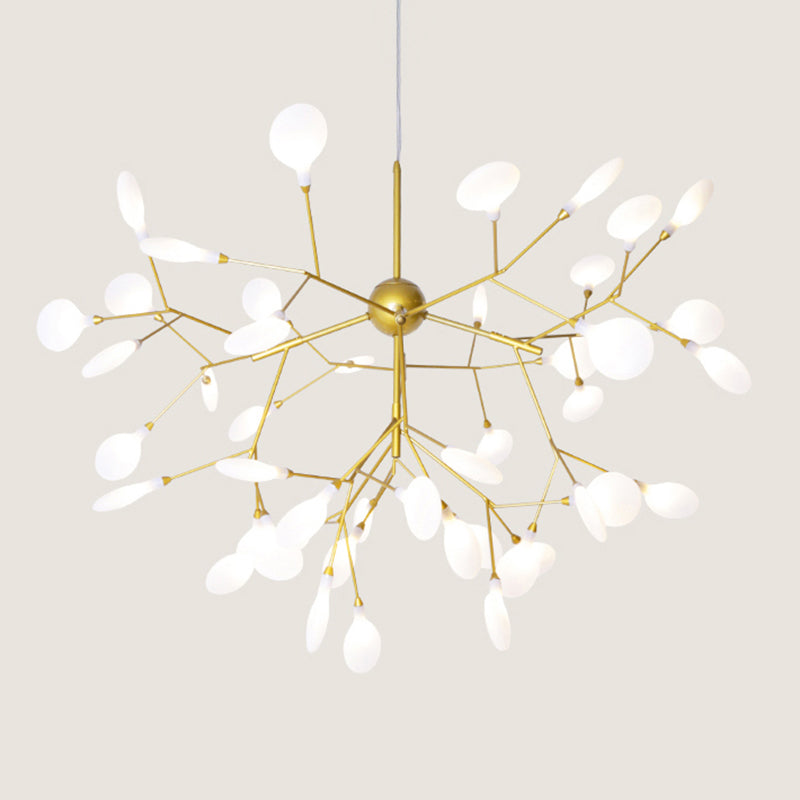 Contemporary Simple Fireflies Ceiling Chandelier Metal Suspension Light for Bedroom