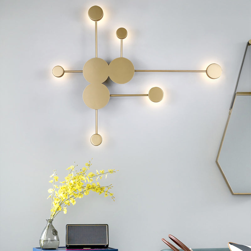 Sputnik Wall Sconce Postmodern Metal 6-Head Living Room Wall Mounted Light