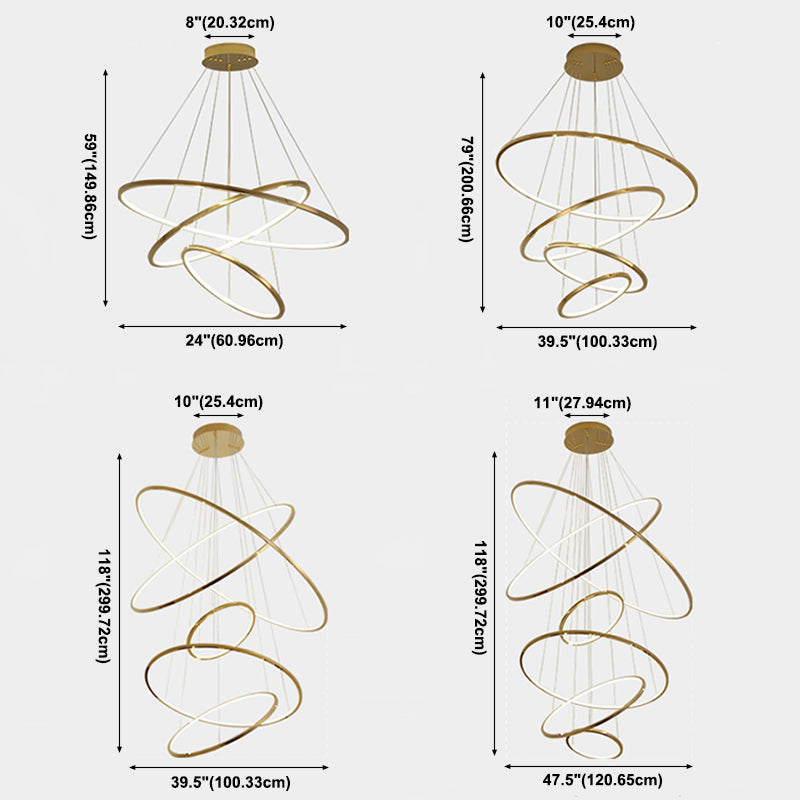 Modern Multi-Tier Chandelier Light Fixtures Restaurant Hanging Chandelier with Acrylic Shade