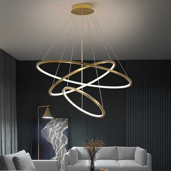 Modern Multi-Tier Chandelier Light Fixtures Restaurant Hanging Chandelier with Acrylic Shade
