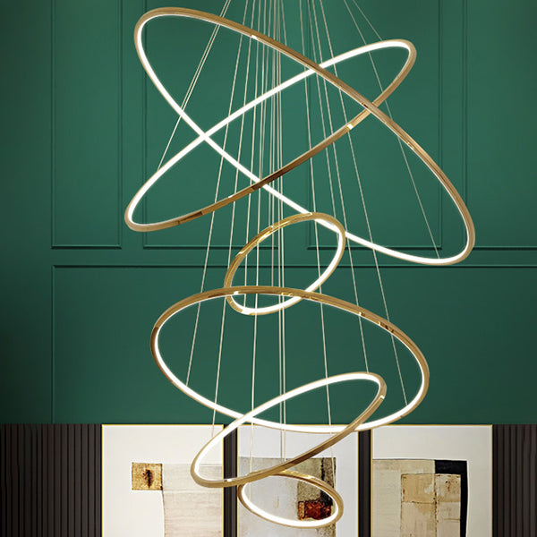 Modern Multi-Tier Chandelier Light Fixtures Restaurant Hanging Chandelier with Acrylic Shade