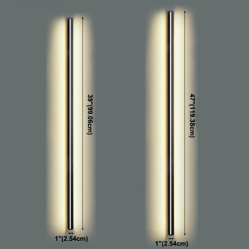 Bar Shaped Wall Sconce Light Minimalist Metal LED Wall Mounted Lamp over Bed