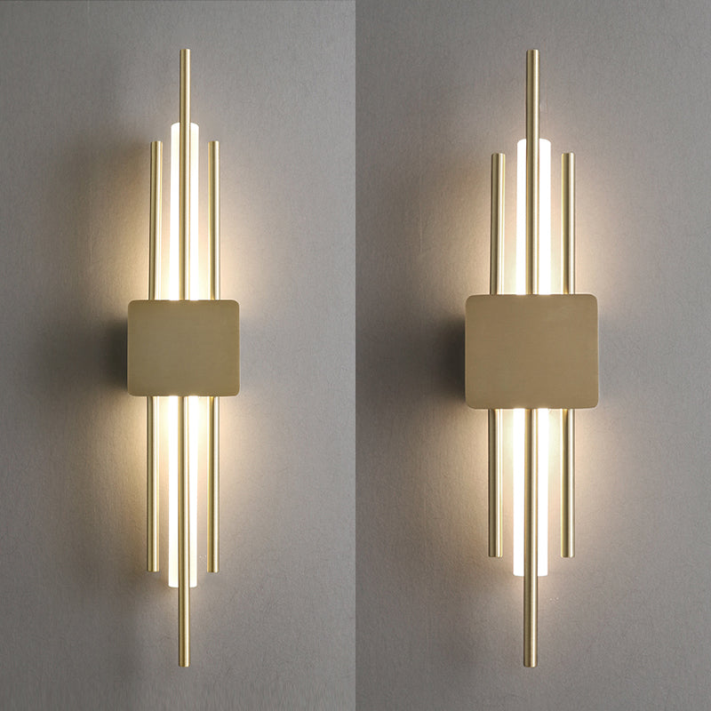 Luz de pared de la sala de estar Luz posmoderna Copper 2 luces Luz de montaje de pared lámpara de montaje