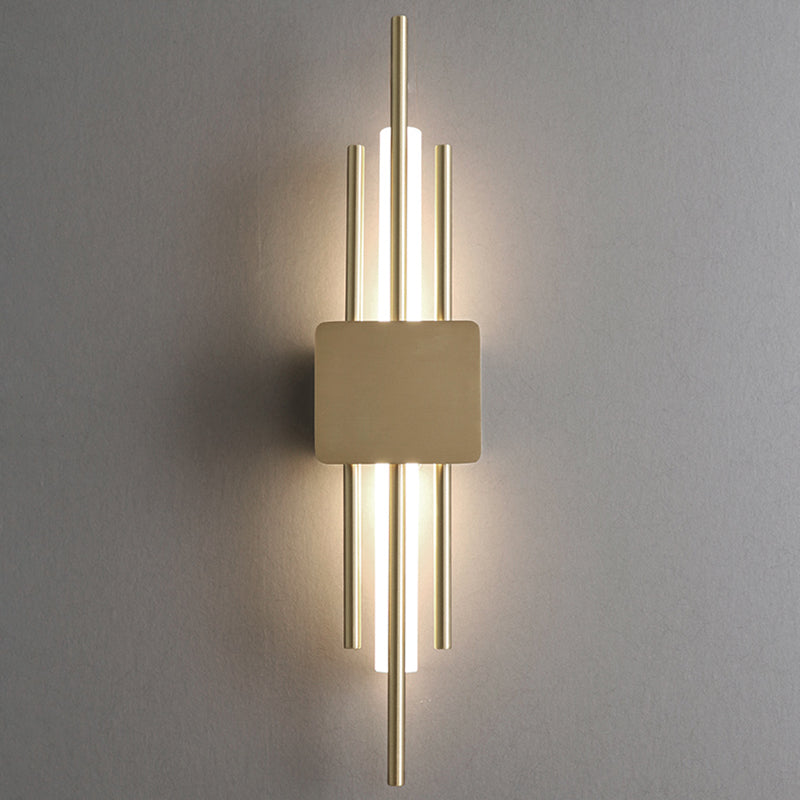 Living Room Wall Sconce Light Postmodern Style Copper 2 Lights Wall Mount Light Fixture