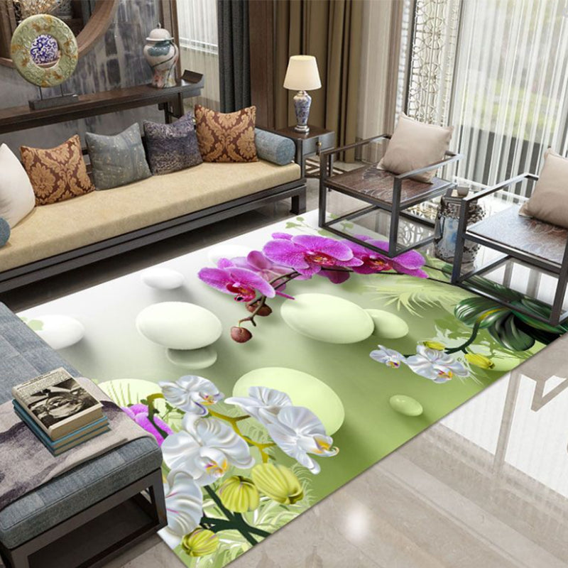 Light Brown Modern Rug Polyester Deer Area Rug Washable Rug for Living Room