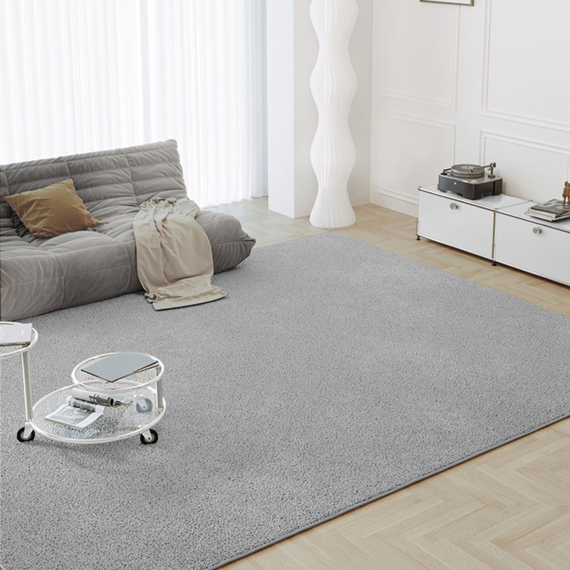 Fancy Solid Color Area Rug White Polyester Area Carpet Non-Slip Backing Rug for Home Decor