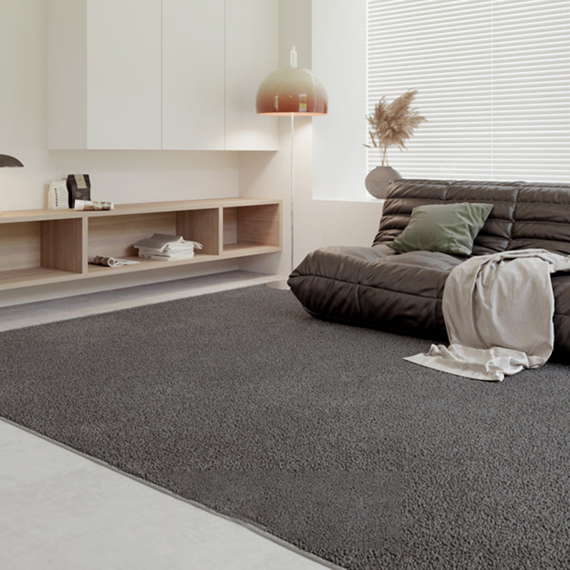 Fancy Solid Color Area Rug White Polyester Area Carpet Non-Slip Backing Rug for Home Decor