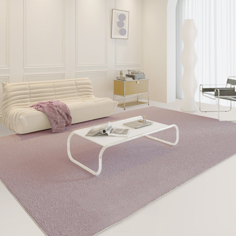 Fancy Solid Color Area Rug White Polyester Area Carpet Non-Slip Backing Rug for Home Decor