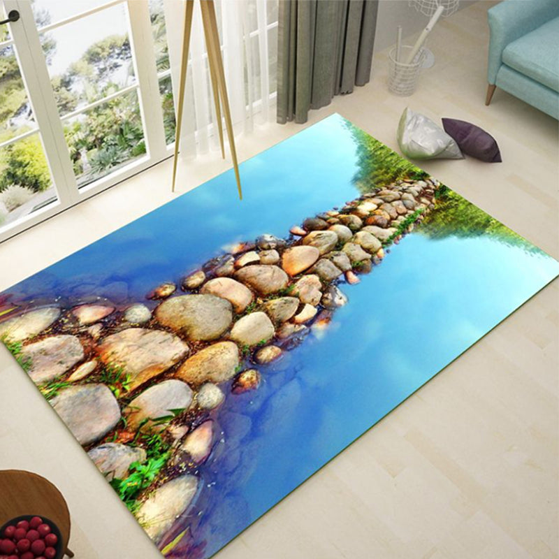 Yellow Modern Carpet Polyester Sunflower Carpet Stain Resistant Carpet for Living Room