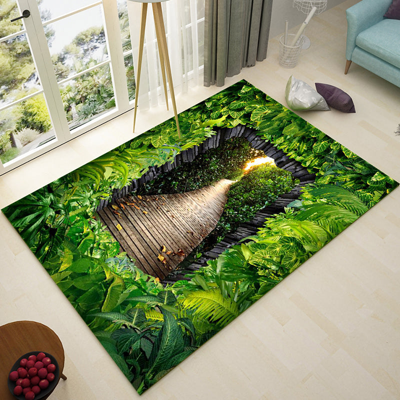 Yellow Modern Carpet Polyester Sunflower Carpet Stain Resistant Carpet for Living Room