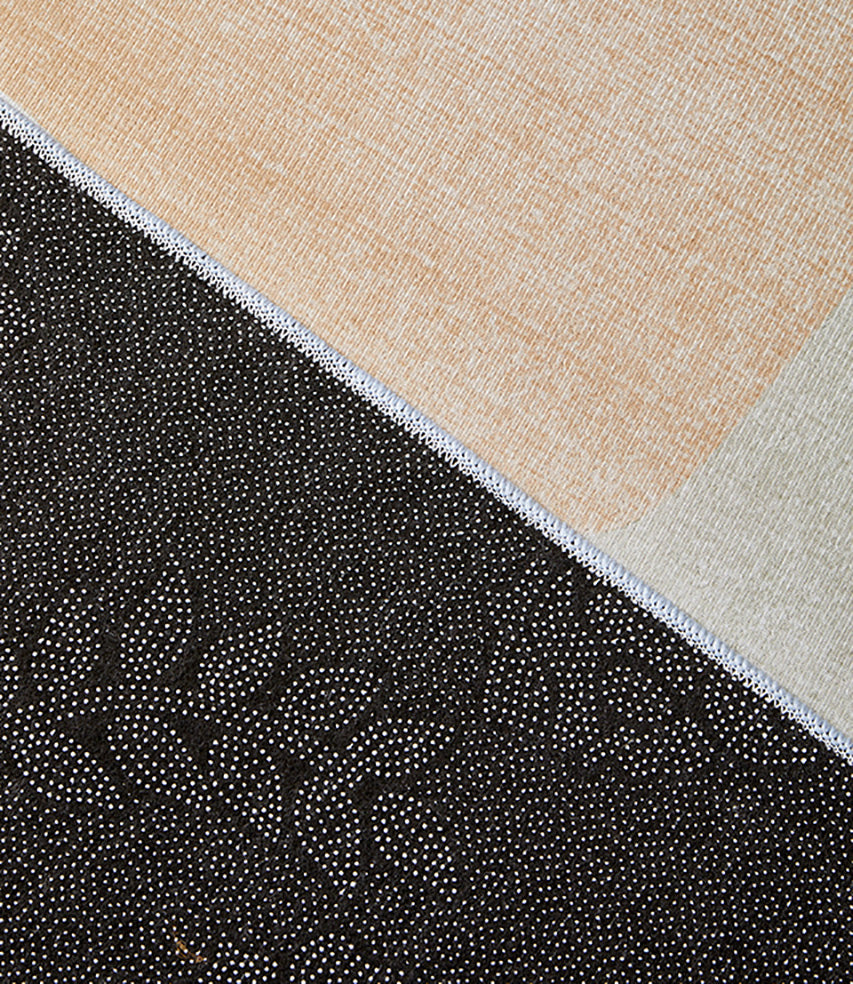 Tapis moderne Beige, bloc de couleurs, en Polyester, antidérapant, pour la décoration de la maison