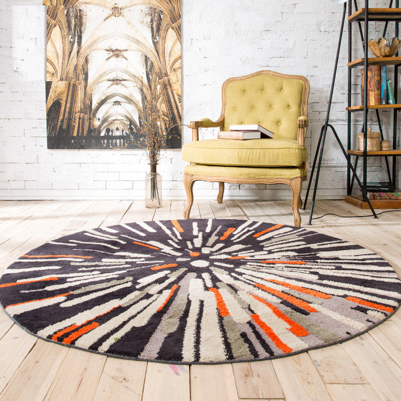 Chic Stripe Pattern Area Rug Modern Polyester Area Carpet Anti-Slip Washable Rug for Home Decor
