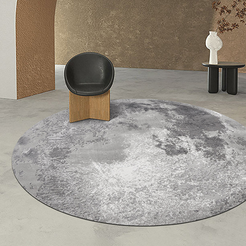 Stylish Grey Modern Area Rug Polyester Rug Easy Care Washable Carpet for Home Decor