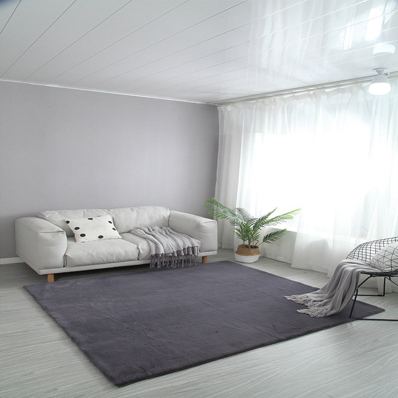 Beige Modern Carpet Polyester Pure Color Carpet Washable Carpet for Living Room