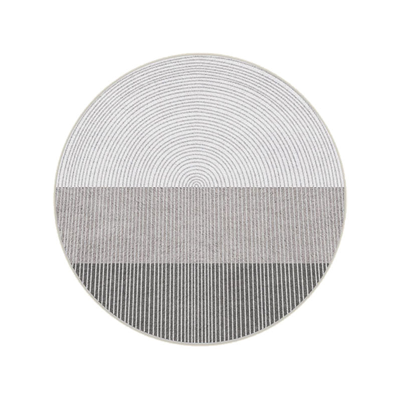 Beige Modern Area Rug Stripe Pattern Polyester Area Carpet Non-Slip Backing Rug for Living Room