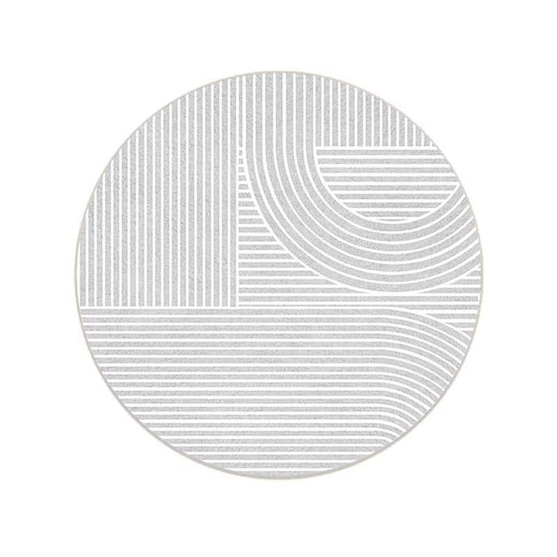 Beige Modern Area Carpet Stripe Pattern Polyester Area Rug Anti-Slip Washable Rug for Home Decor