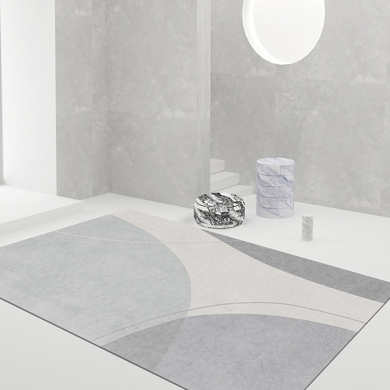 Tapis moderne gris bloc de couleur en Polyester, résistant aux taches, pour la décoration de la maison