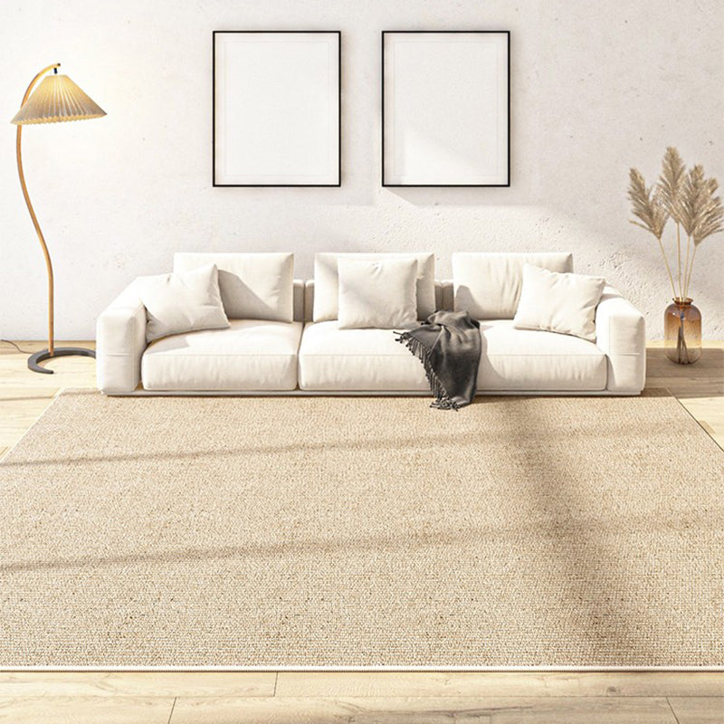 Tapis moderne Beige, couleur Pure, en Polyester, avec envers antidérapant, pour la décoration de la maison